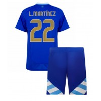 Camisa de Futebol Argentina Lautaro Martinez #22 Equipamento Secundário Infantil Copa America 2024 Manga Curta (+ Calças curtas)